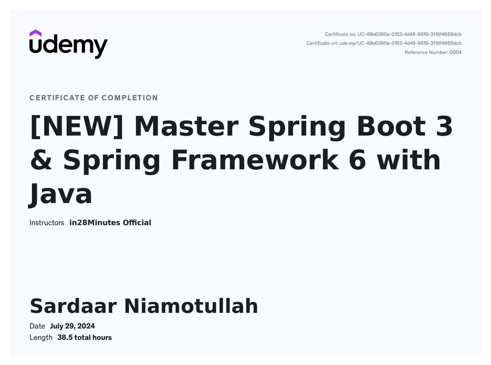 Master Spring Boot 3 & Spring Framework 6 with Java certificate
